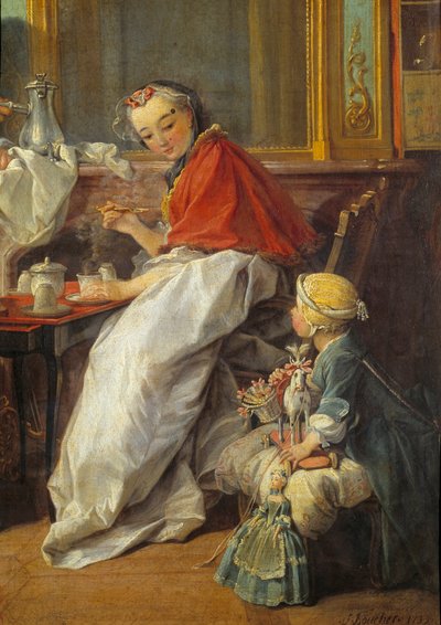 Madre e hija (detalle) de François Boucher