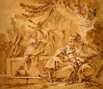 Descanso en la huida a Egipto de François Boucher