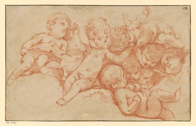 Querubines jugando (contraprensa) de François Boucher