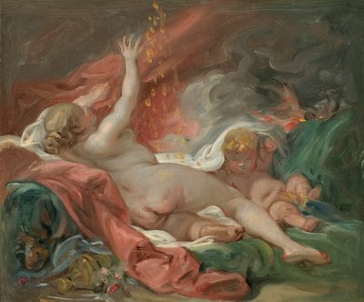 Estudio para Dánae y la lluvia de oro de François Boucher