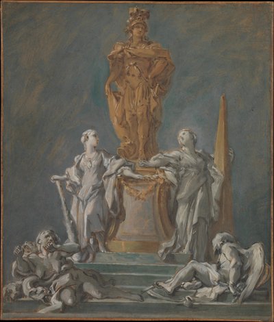 Estudio para un monumento a una figura principesca de François Boucher