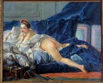 La odalisca. Joven mujer sentada en un sofá. Pintura de François Boucher (1703-1770) 1752 Reims, Museo de Bellas Artes de François Boucher