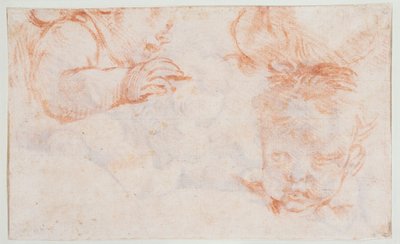 Tres cabezas de niño. Estudios para un panel de puerta en Amalienborg de François Boucher