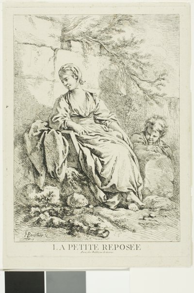 Joven mujer descansando de François Boucher