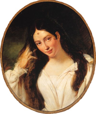 Retrato de la cantante de ópera Maria Malibran-Garcia 1808-1836, como Desdémona, 1831 de Francois Bouchot