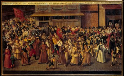 Guerras religiosas entre católicos y protestantes: Procesión de la Liga al final de la Catedral de Notre Dame el 4/02/1593 de Francois Bunel