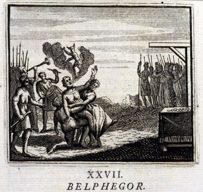 Belphegor. Fábulas de Jean de La Fontaine (1621-95). Ilustración de François Chauveau (1613-1676). Edición de 1728 de Francois Chauveau