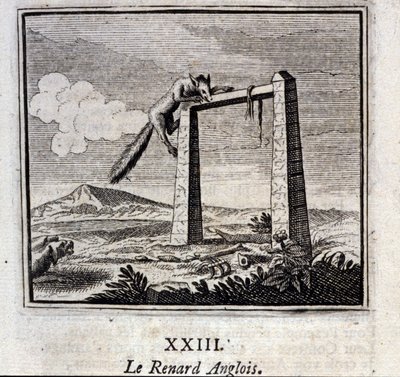 El zorro inglés. Fábulas de Jean de La Fontaine (1621-95). Ilustración por François Chauveau (1613-1676). Edición de 1728. de Francois Chauveau