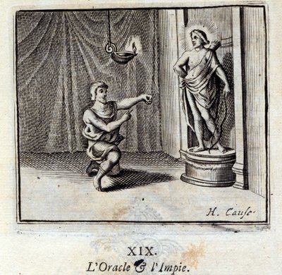El oráculo y el impío. Fábulas de Jean de La Fontaine. Ilustración de François Chauveau. Edición de 1728. de Francois Chauveau