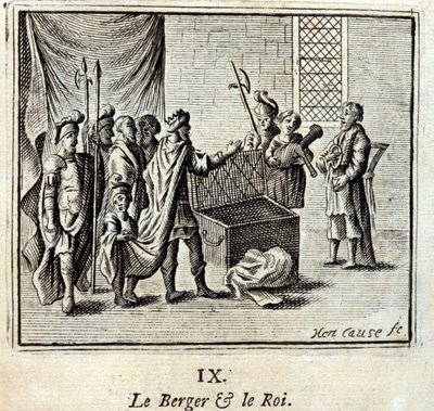 El pastor y el rey. Fábulas de Jean de La Fontaine. Ilustración de François Chauveau. Edición de 1728. de Francois Chauveau
