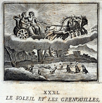 El sol y las ranas. Fábulas de Jean de La Fontaine (1621-95). Ilustración de François Chauveau (1613-1676). Edición de 1728. de Francois Chauveau