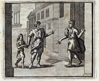El depositario infiel. Fábulas de Jean de La Fontaine. Ilustración de François Chauveau. Edición de 1728. de Francois Chauveau