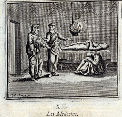 Los doctores. Fábulas de Jean de La Fontaine (1621-95). Ilustración por François Chauveau (1613-1676). Edición de 1728. de Francois Chauveau