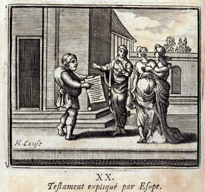 Voluntad explicada por Esopo. Fábulas de Jean de La Fontaine (1621-95). Ilustración de François Chauveau (1613-1676). Edición de 1728. de Francois Chauveau