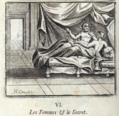 Las mujeres y el secreto. Fábulas de Jean de La Fontaine. Ilustración de François Chauveau. Edición de 1728. de Francois Chauveau