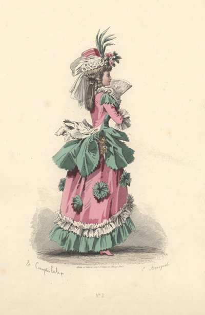 Mujer a la moda con vestido con rosetones, era de María Antonieta de Francois Claudius Compte Calix
