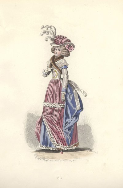 Mujer con atuendo tricolor, era de María Antonieta de Francois Claudius Compte Calix