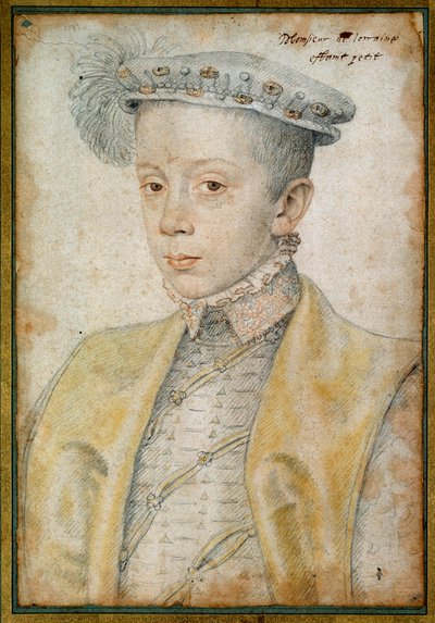Retrato de Carlos II Duque de Lorena y Bar (1543-1608). Dibujo a sangre y piedra negra por François Clouet (1515-1572) de François Clouet