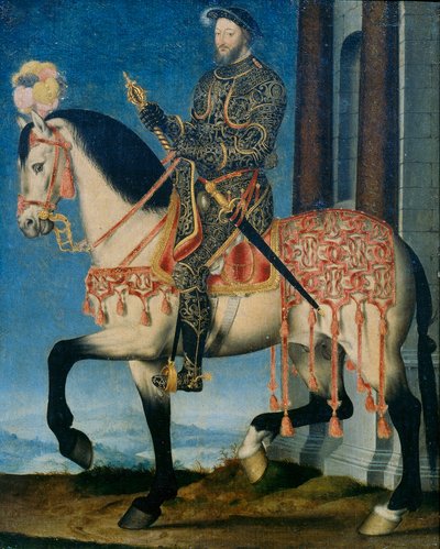 Retrato de Francisco I de Francia a caballo de François Clouet