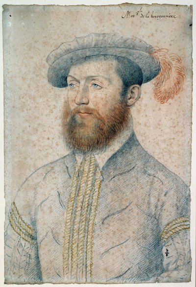 Retrato de Jean Du Plessis, Señor de la Bourgonniere (1525 - 1594). Dibujo a sangre y piedra negra por François Clouet (1515-1572) de François Clouet