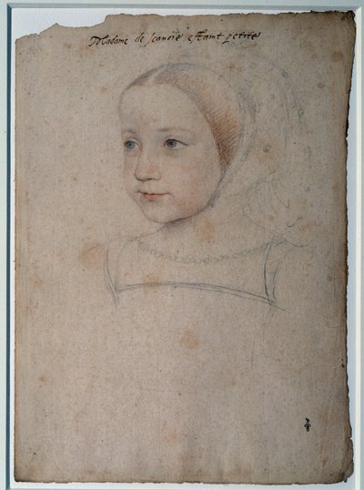 Retrato de Margarita de Francia (1523-1574) niña, hija de Francisco I, duquesa de Saboya de François Clouet