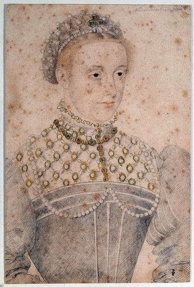 Retrato de María Estuardo joven (1542-1587) Reina de Francia y Escocia. Dibujo a lápiz de François Clouet (1515-1572). Siglo XVI de François Clouet