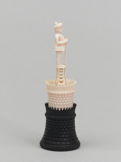 Torre negra, pieza de ajedrez, India, circa 1820 de Francois Dubois