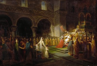 La Unción de Pipino el Breve en Saint-Denis, 28 de julio de 754 de Francois Dubois