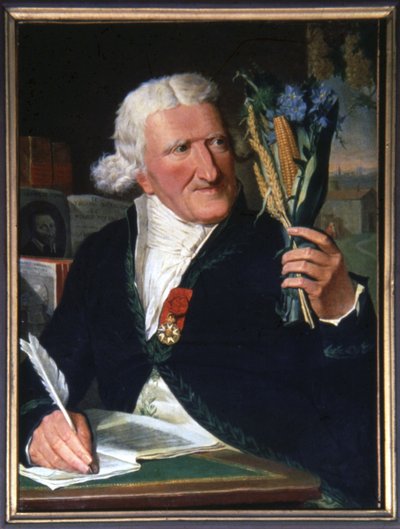 Parmentier sosteniendo el pero y la flor de la patata de Francois Dumont