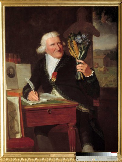 Retrato de Antoine Augustin, Barón Parmentier (1737-1813) agrónomo representante con la legión de honor. (Pintura de François Dumont l