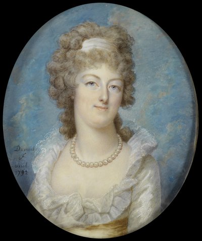 Retrato de la Reina María Antonieta con un Collar de Perlas, 1792 de Francois Dumont
