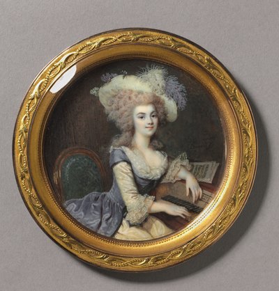 Retrato de una mujer en un clavecín, c.1788 de Francois Dumont