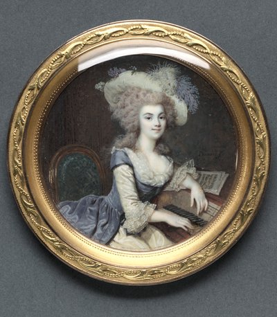 Retrato de una mujer en un clavecín, c. 1788 de Francois Dumont