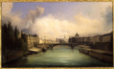 El Sena y la Isla de la Cité, vistas desde el Puente Real de Francois Edme Ricois
