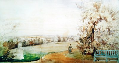 Vista del parque de Monsieur Geruin en Marly-le-Roi, 1837 de Francois Edme Ricois