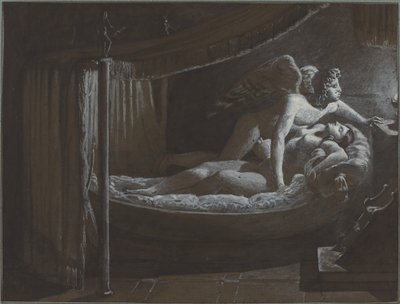 Cupido con Psique apagando la lámpara de Francois Edouard Picot