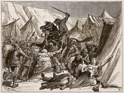 Roberto de Normandía reuniendo a los cruzados, ilustración de 