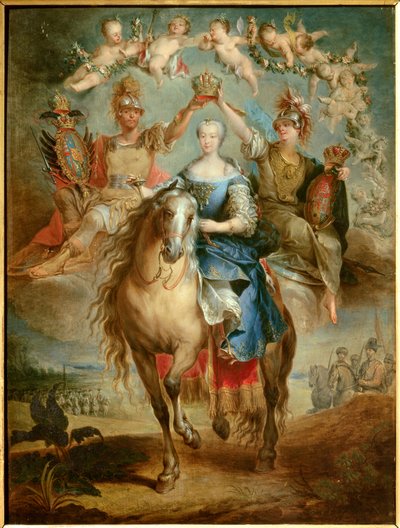 Retrato ecuestre de María Teresa de Austria por Habsburgo Lorena (1717-1780), Reina de Hungría de Francois Eisen