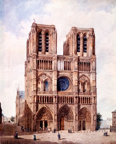 La fachada de la catedral de Notre Dame de París de Francois Etienne Villeret