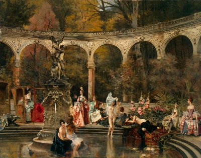 Baño de damas de la corte en el siglo XVIII, 1888 de Francois Flameng