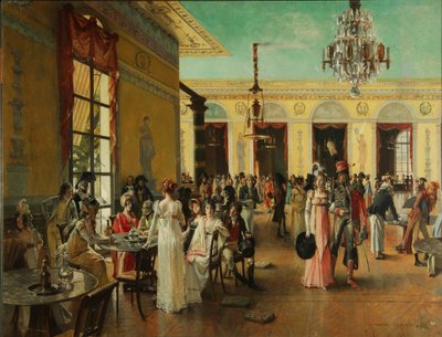 Café Frascati Una Escena del Tiempo de Napoleón, 1893 de Francois Flameng