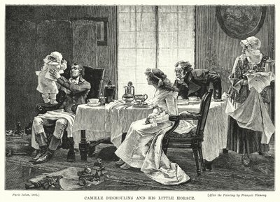 Camille Desmoulins y su pequeño Horace de Francois Flameng
