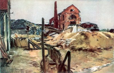 Edificios de fábrica, Soissons, 19 de mayo de 1915, 1926 de Francois Flameng