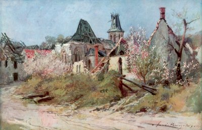 En el pueblo de Craonnelle, 9 de mayo de 1917, 1917, 1926 de Francois Flameng