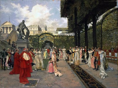 Napoleón I y el Rey de Roma en Saint-Cloud en 1811, 1896 de Francois Flameng