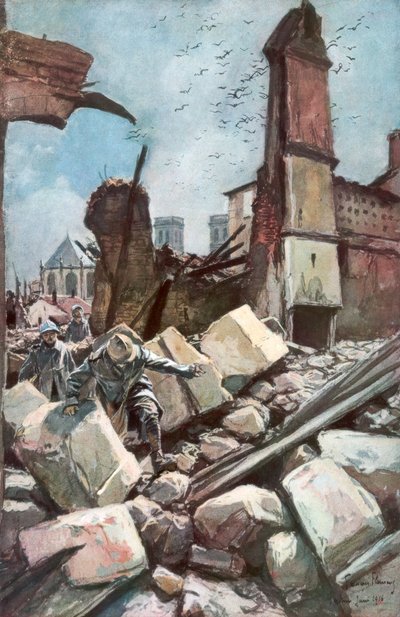 En las Viejas Murallas de Verdún, Francia, junio de 1916 de Francois Flameng