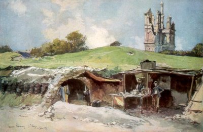 Estación de rescate en Mont St Eloi, Artois, Francia, 6 de junio de 1915 1926 de Francois Flameng