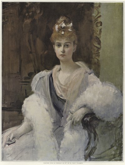 Boceto para un retrato de Mme de M de Francois Flameng
