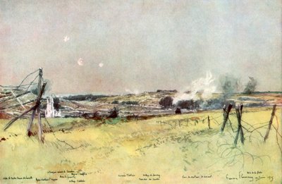 La iglesia de Ablain y Souchez, Artois, Francia, 19 de junio de 1915, 1926 de Francois Flameng
