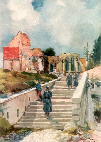 La Iglesia de Clermont-en-Argonne, Francia, 1915, 1926 de Francois Flameng